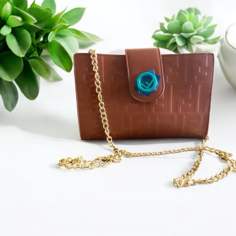 FF Brown Leather Sling Bag
